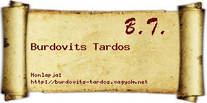 Burdovits Tardos névjegykártya
